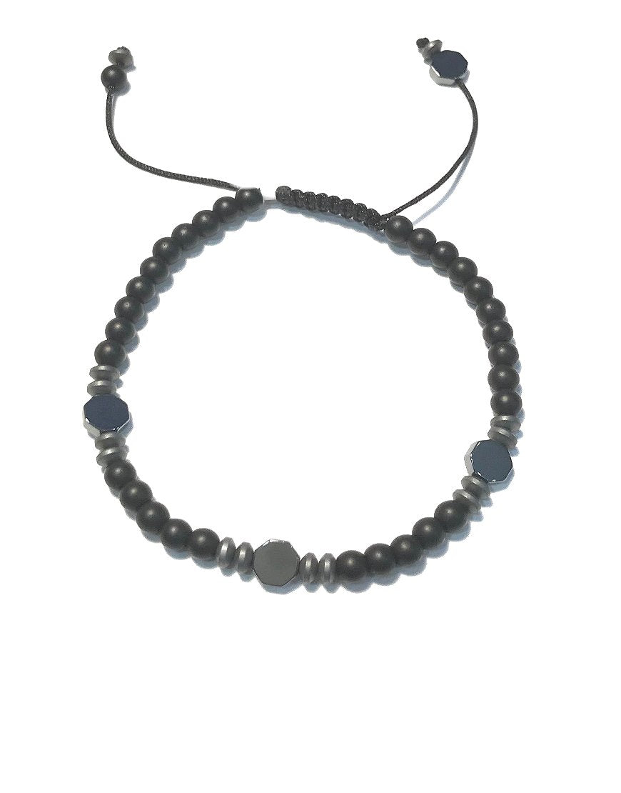 MEN'S BRACELET WITH AGATE AND HEMATITE (29086)