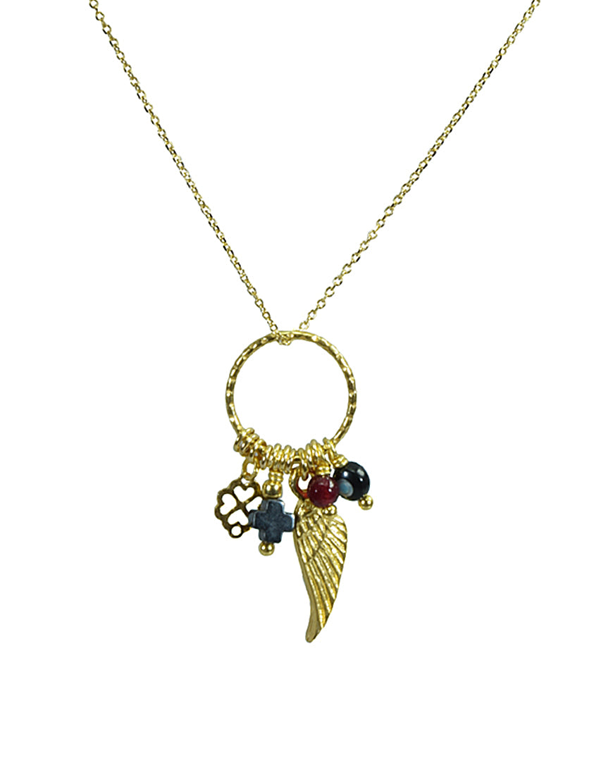 AGATE AND HEMATITE NECKLACE (29159)