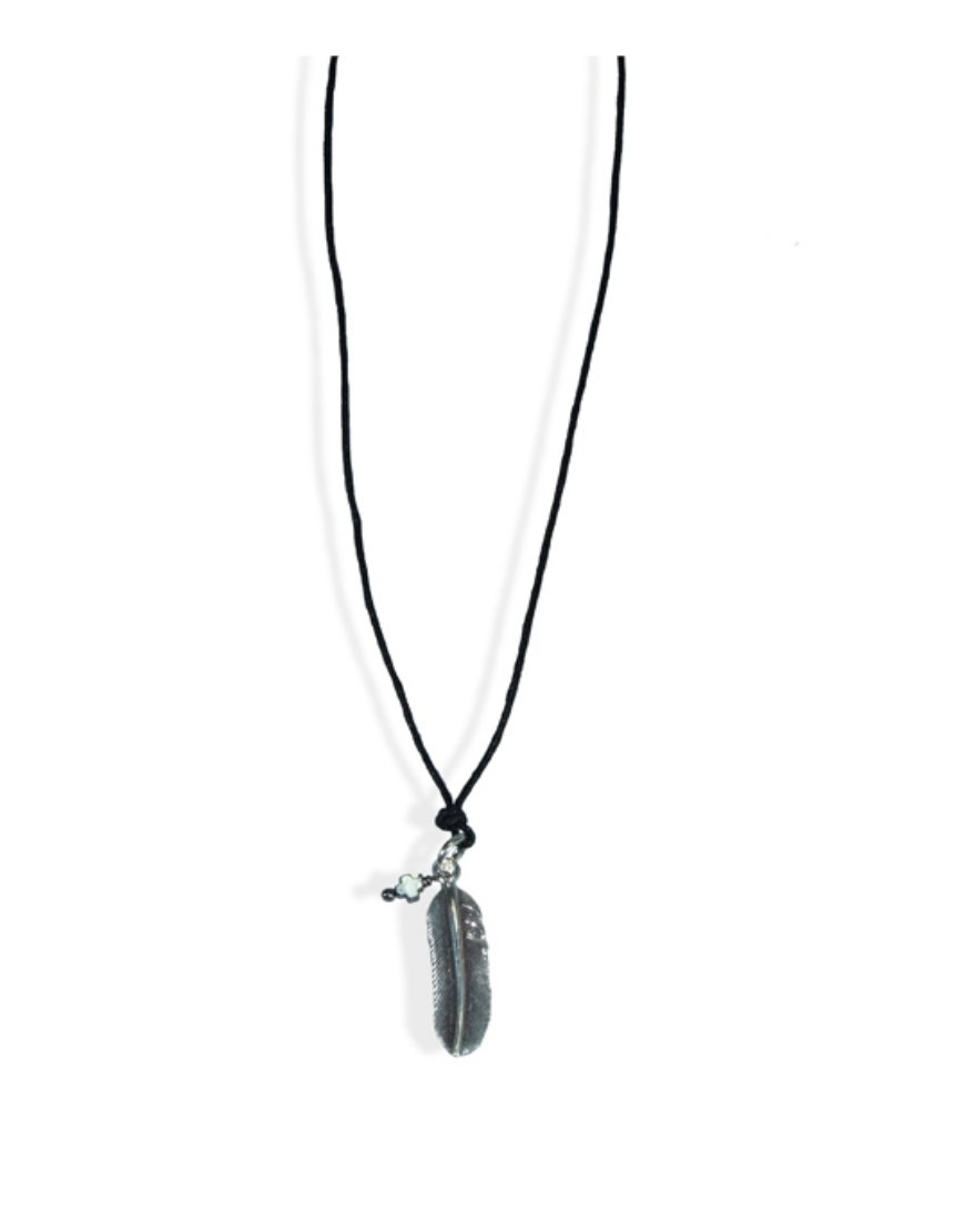 SILVER NECKLACE WITH FEATHER (29271)