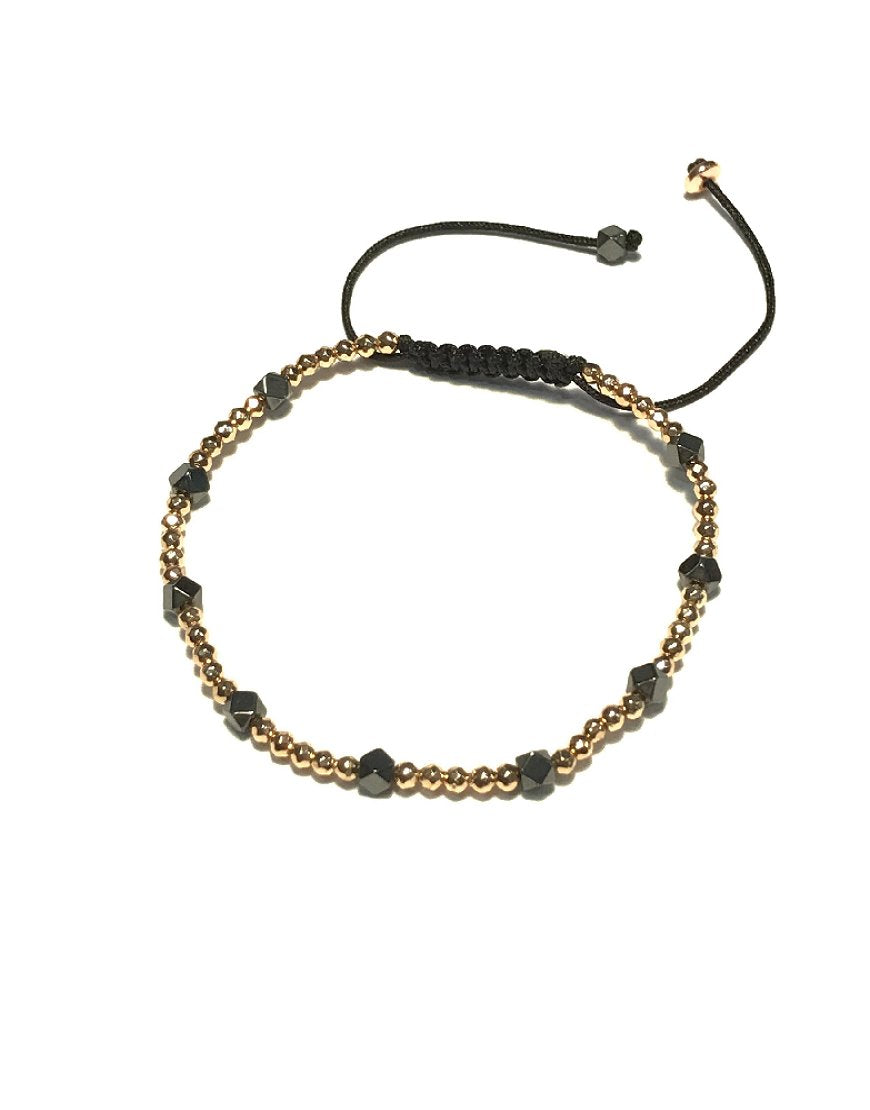 MACRAME BRACELET WITH HEMATITE (30322)