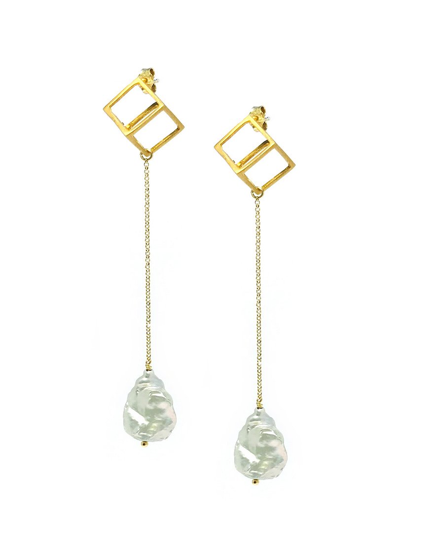 SILVER EARRINGS WITH PEARLS (31492)