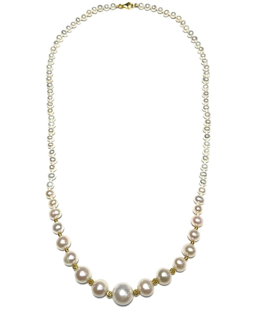 GOLD NECKLACE WITH PEARLS (31667)