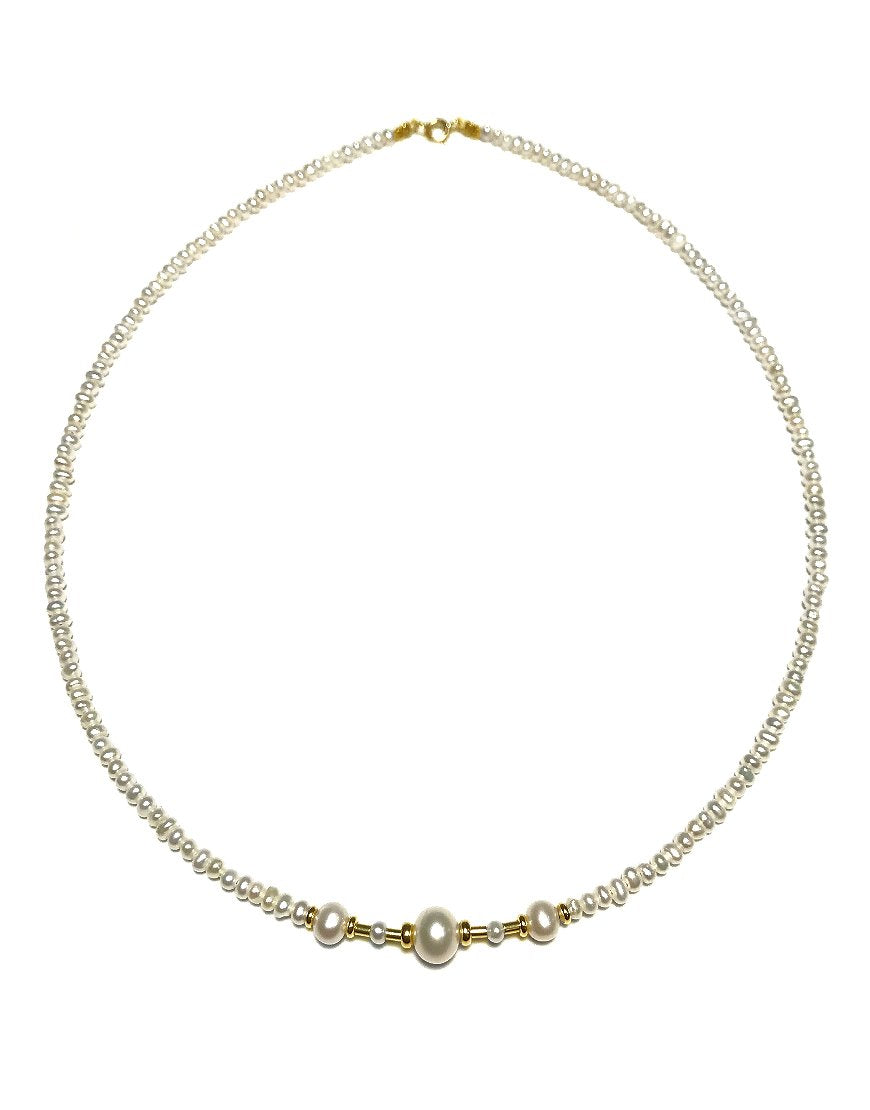 GOLD NECKLACE WITH PEARLS (31676)