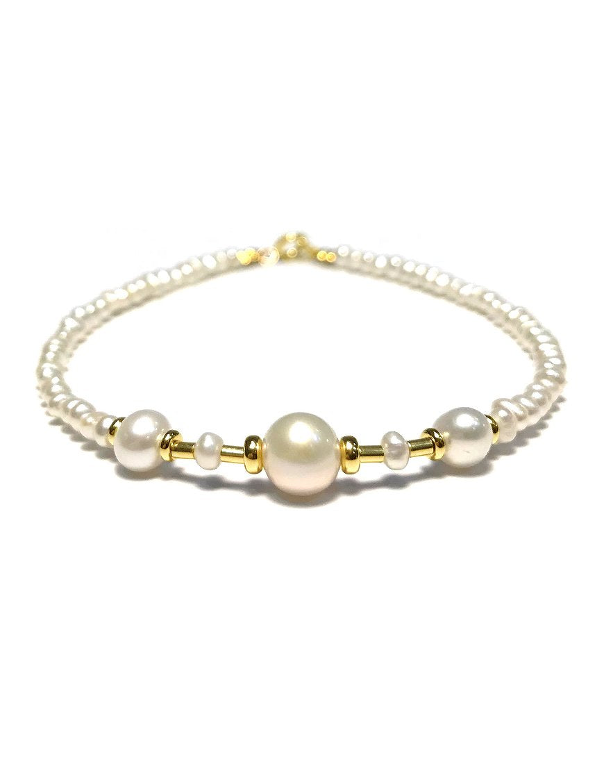 GOLD BRACELET WITH PEARLS (31677)