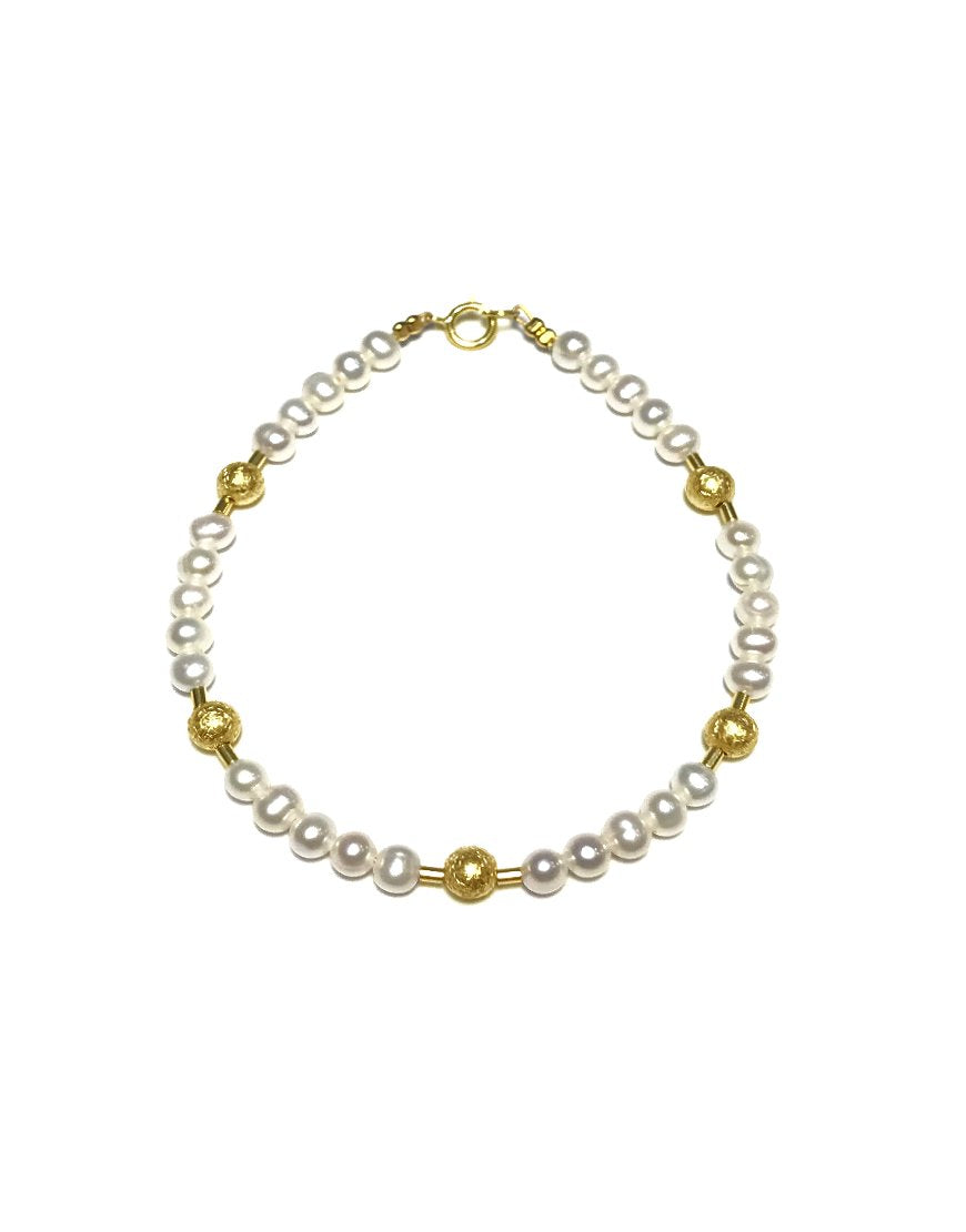 GOLD BRACELET WITH PEARLS (31682)