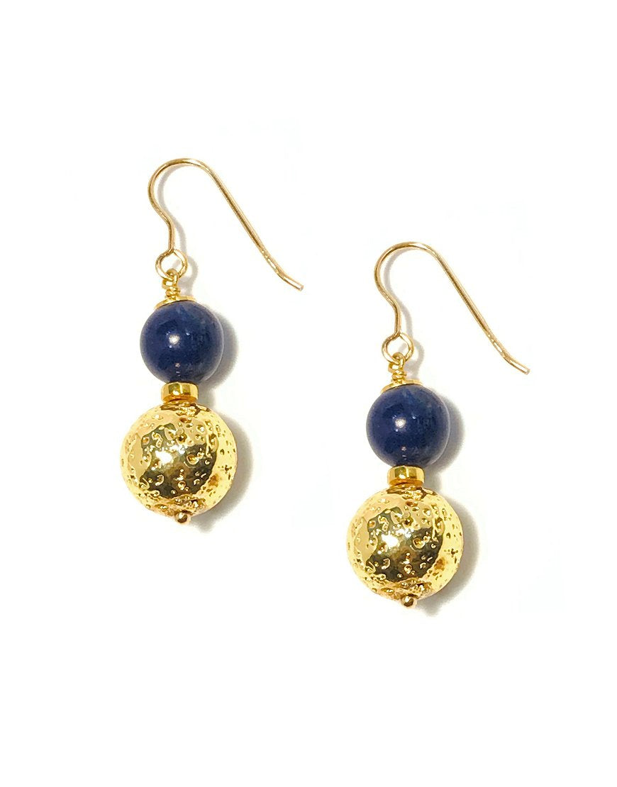 SILVER EARRINGS WITH LAPIS (32190)