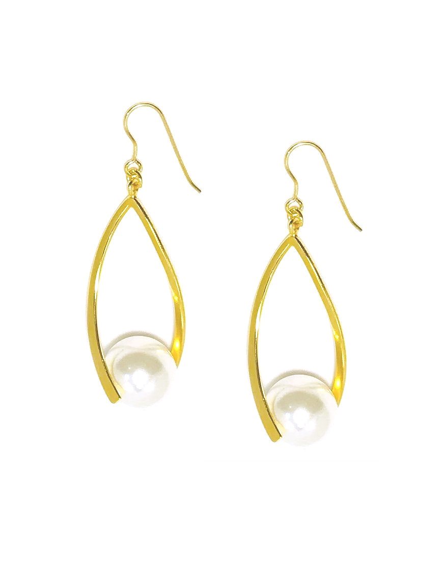 SILVER EARRINGS WITH SHELL PEARL (32824)