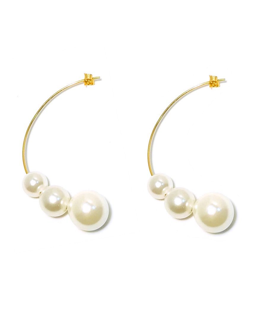 SILVER EARRINGS WITH SHELL PEARL (32844)