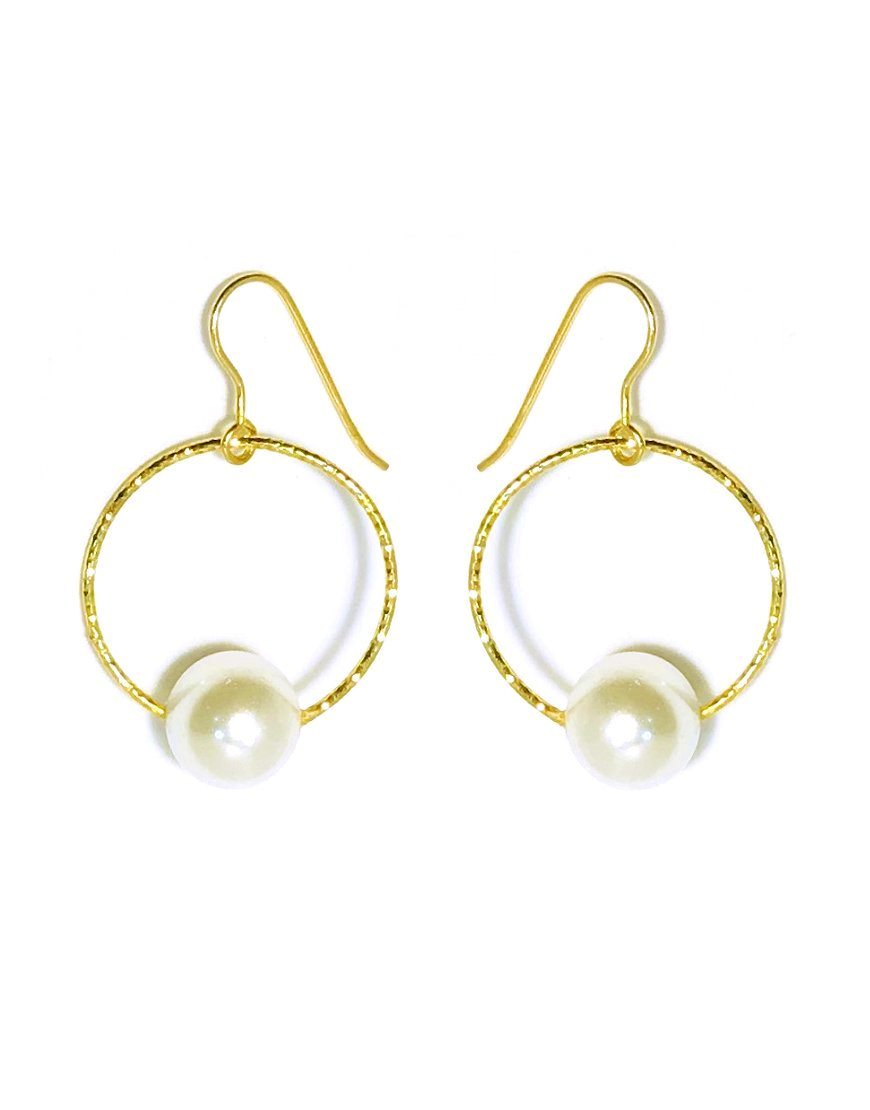 SILVER EARRINGS WITH SHELL PEARL (32873)