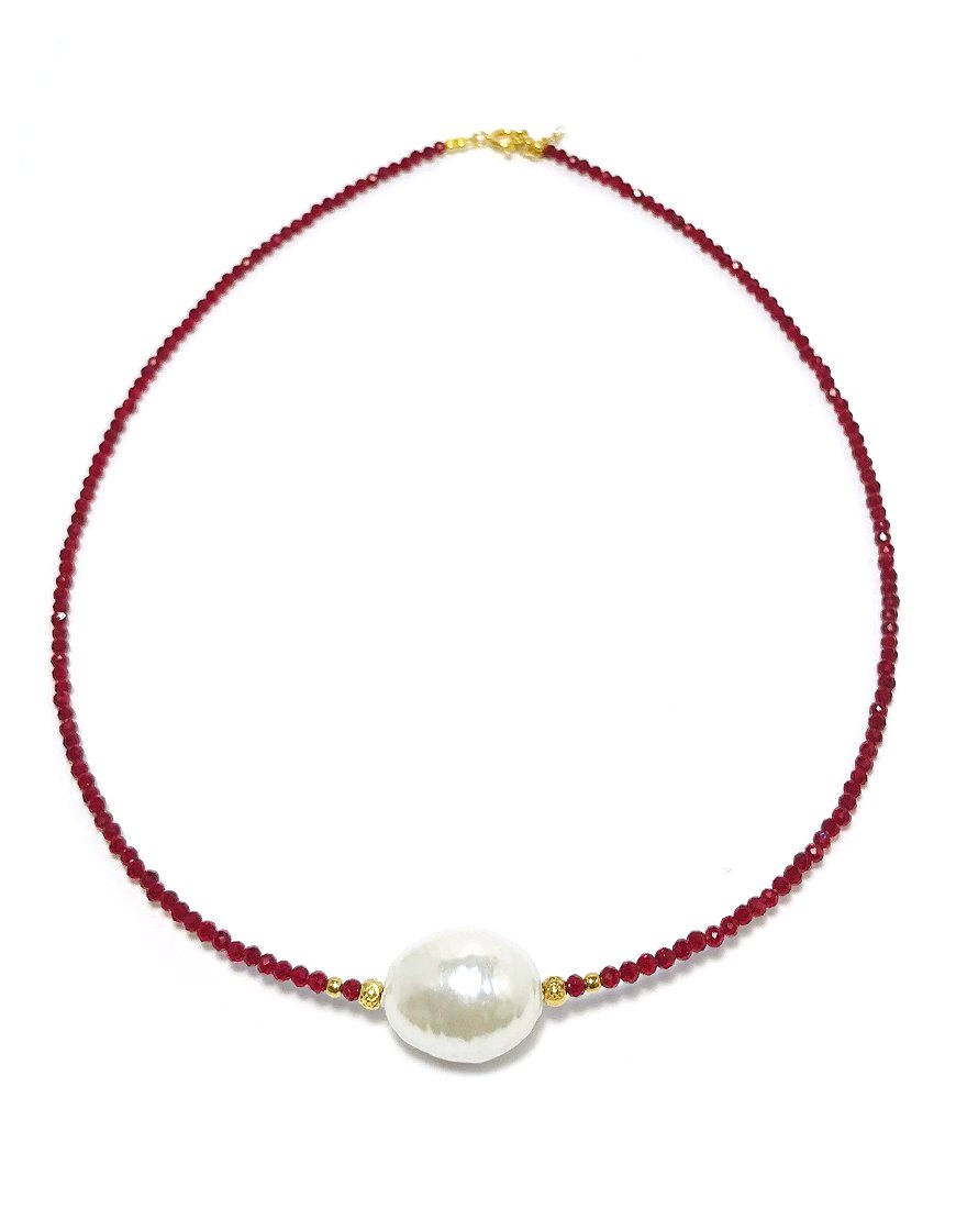 SILVER NECKLACE WITH SHELL PEARL (32914)