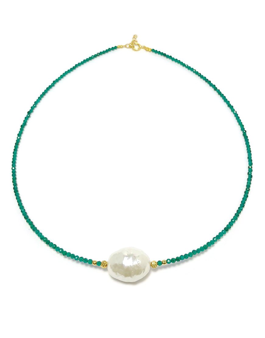 SILVER NECKLACE WITH SHELL PEARL (32916)