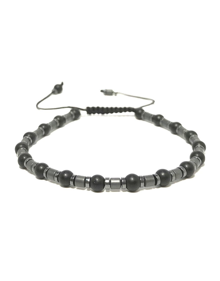 MEN'S BRACELET WITH HEMATITE AND AGATES (32972)
