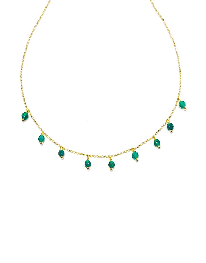 SILVER NECKLACE WITH AGATE (33026)