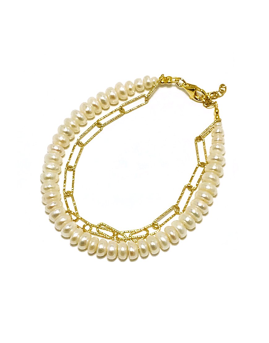 DOUBLE-STRAND BRACELET WITH PEARLS (33030)