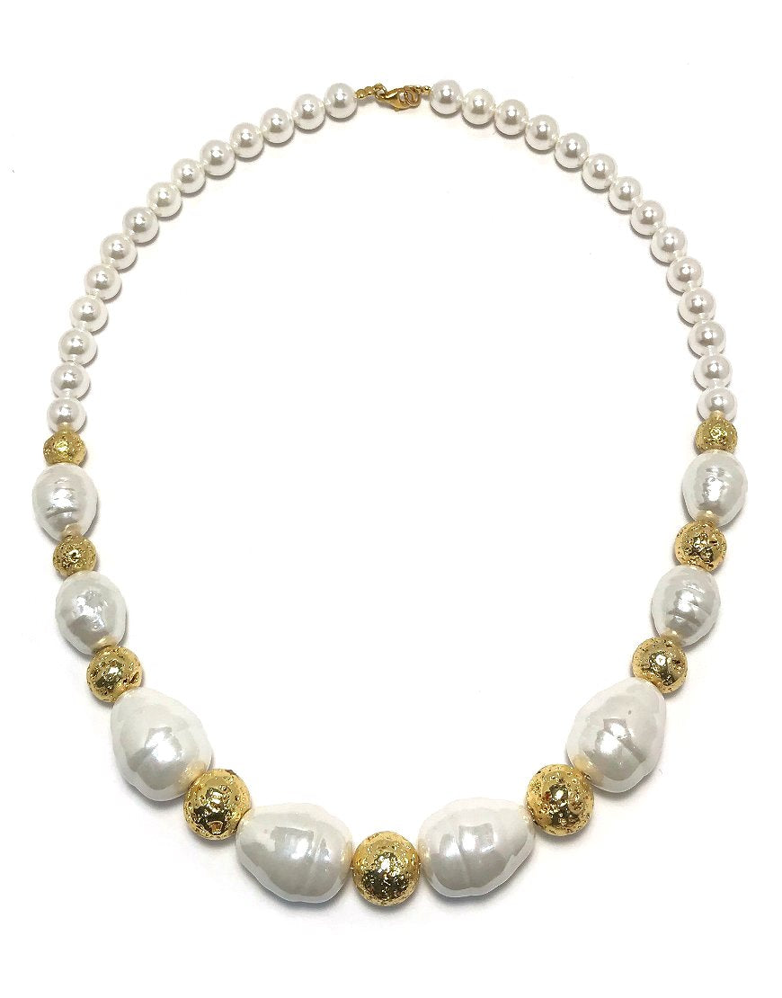 SILVER NECKLACE WITH SHELL PEARL (33107)