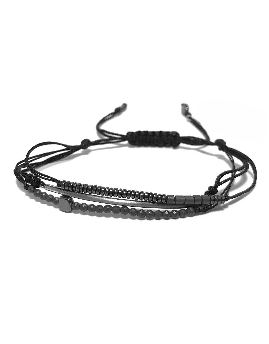 MEN'S SILVER BRACELET WITH BAR (33123)