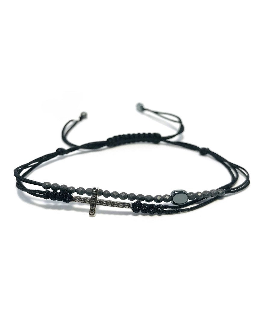 MEN'S SILVER BRACELET WITH CROSS (33137)