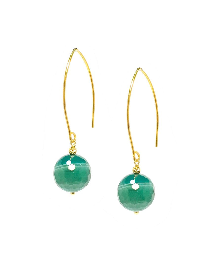 SILVER EARRINGS WITH AGATE (32197)