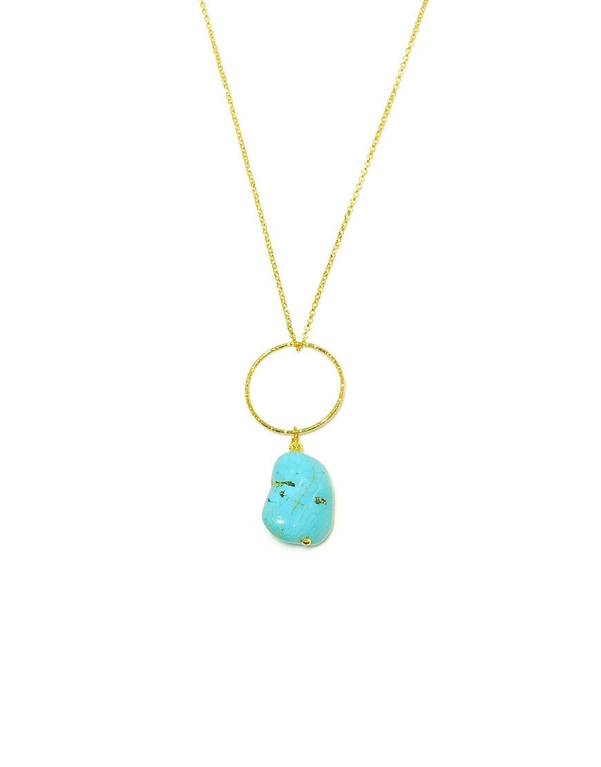 SILVER NECKLACE WITH TURQUOISE (33339)