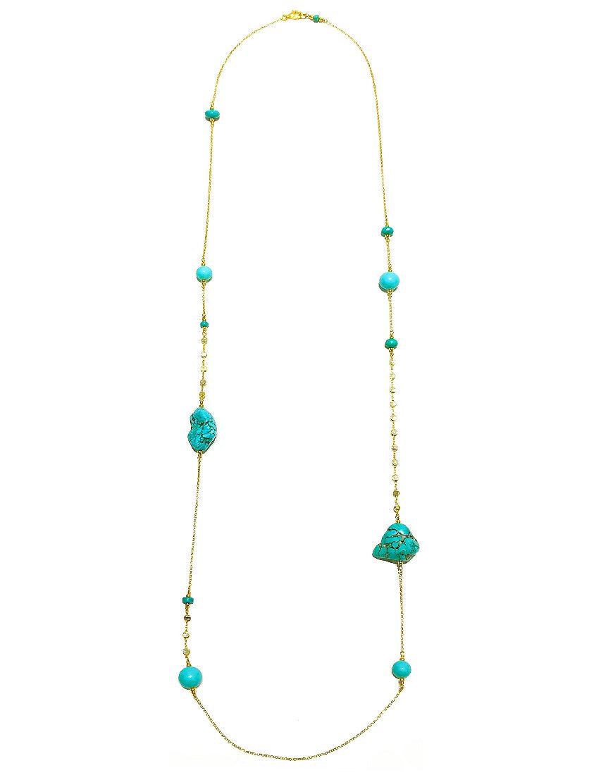 SILVER NECKLACE WITH TURQUOISE (33340)