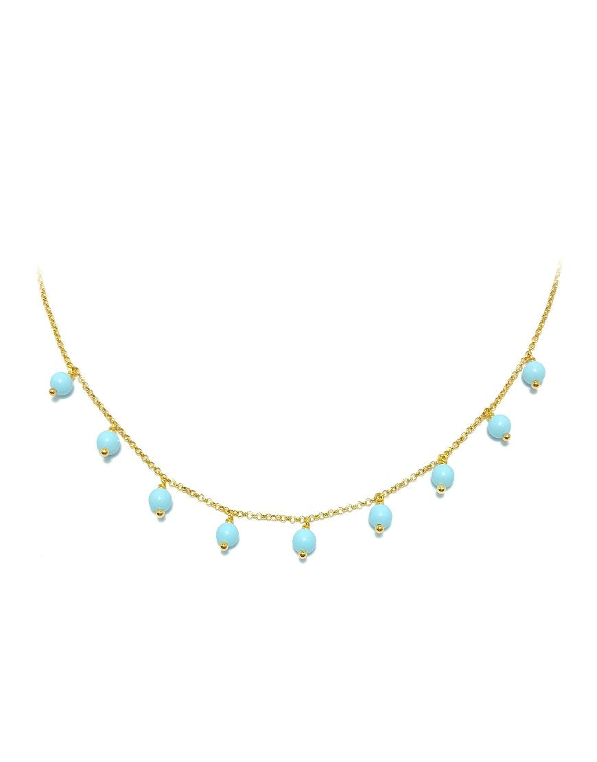 SILVER NECKLACE WITH TURQUOISE (33341)