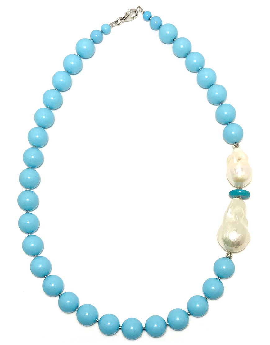 SILVER NECKLACE WITH TURQUOISE (33357)