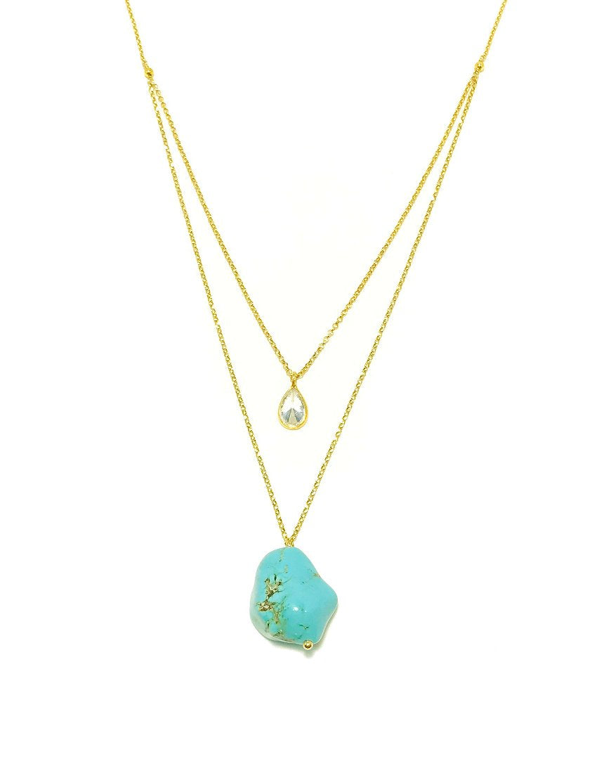 SILVER NECKLACE WITH TURQUOISE (33369)