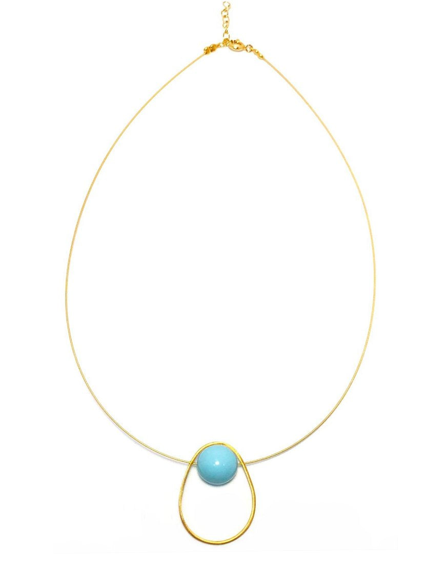 SILVER NECKLACE WITH TURQUOISE (33372)