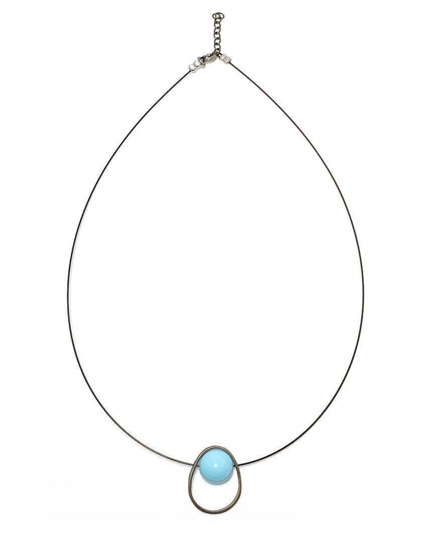 SILVER NECKLACE WITH TURQUOISE (33373)
