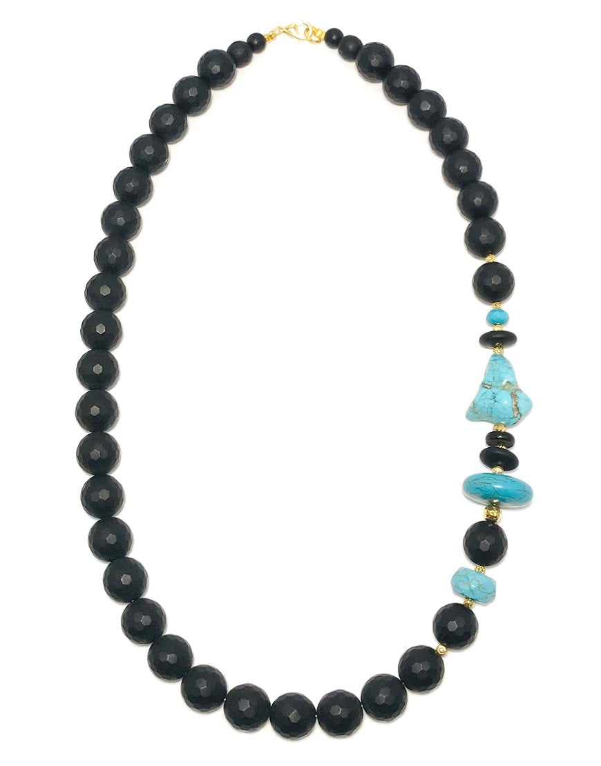 SILVER NECKLACE WITH TURQUOISE (33380)