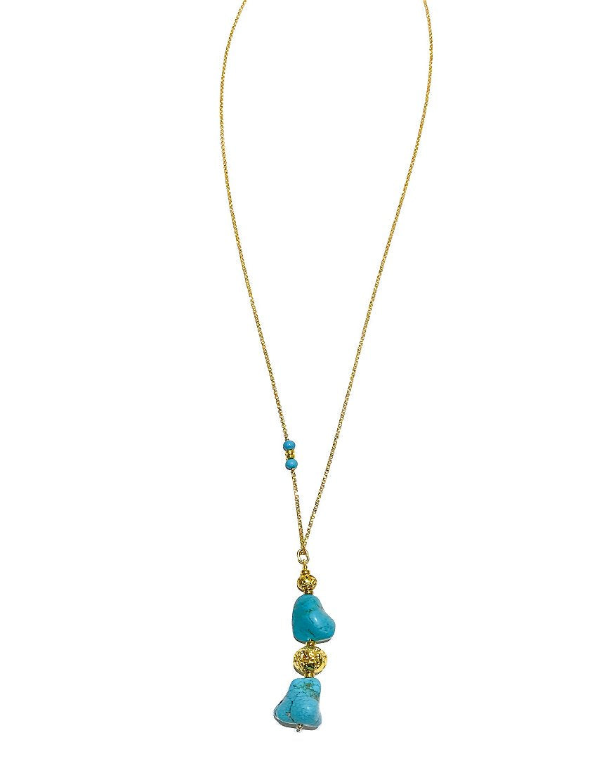 SILVER NECKLACE WITH TURQUOISE (33407)