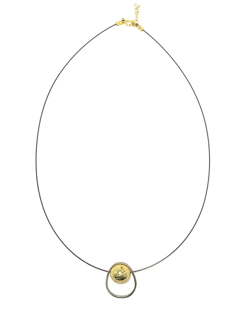 SILVER NECKLACE WITH LAVA (33410)