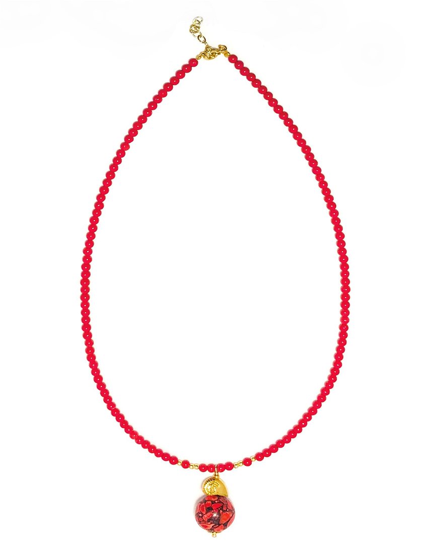 SILVER NECKLACE WITH HOWLITE (33421)