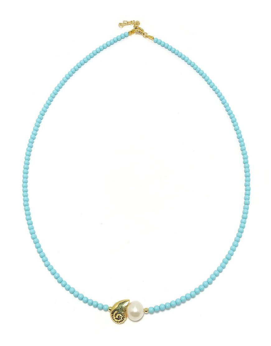 SILVER NECKLACE WITH PEARL (33423)