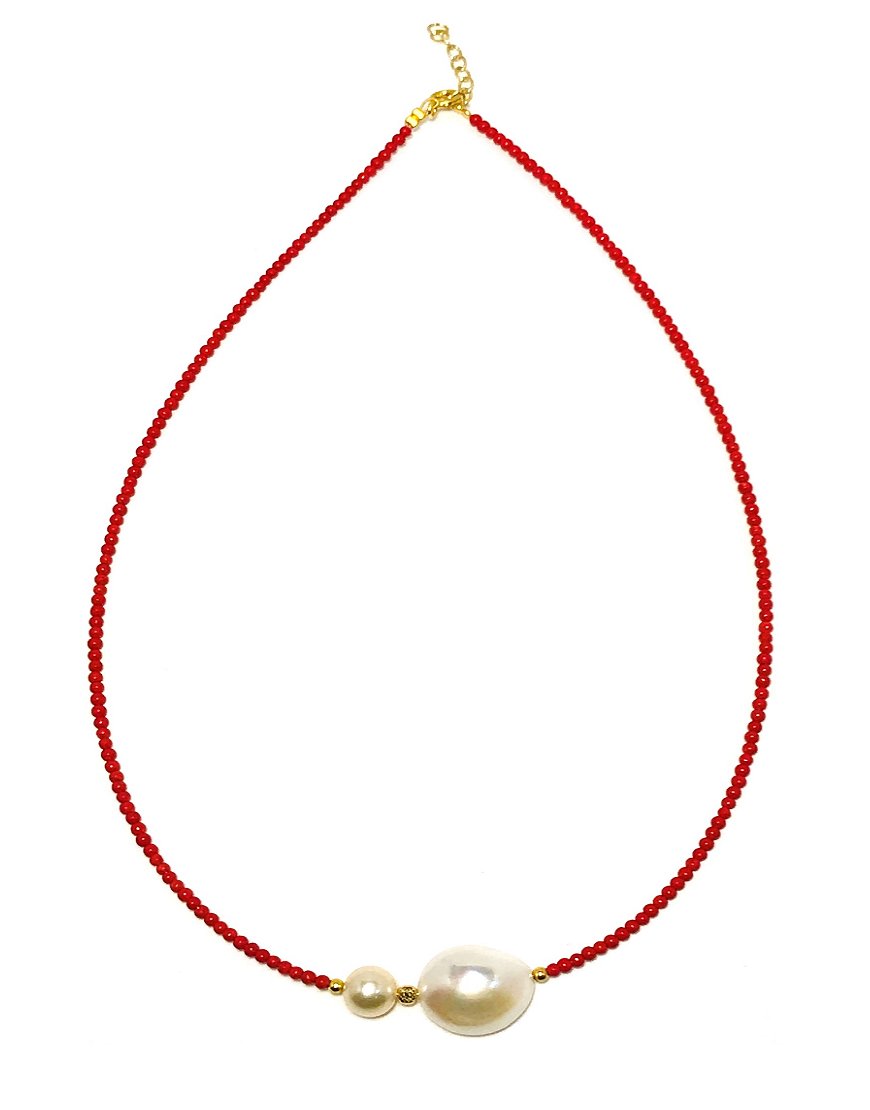 SILVER NECKLACE WITH PEARLS (33462)