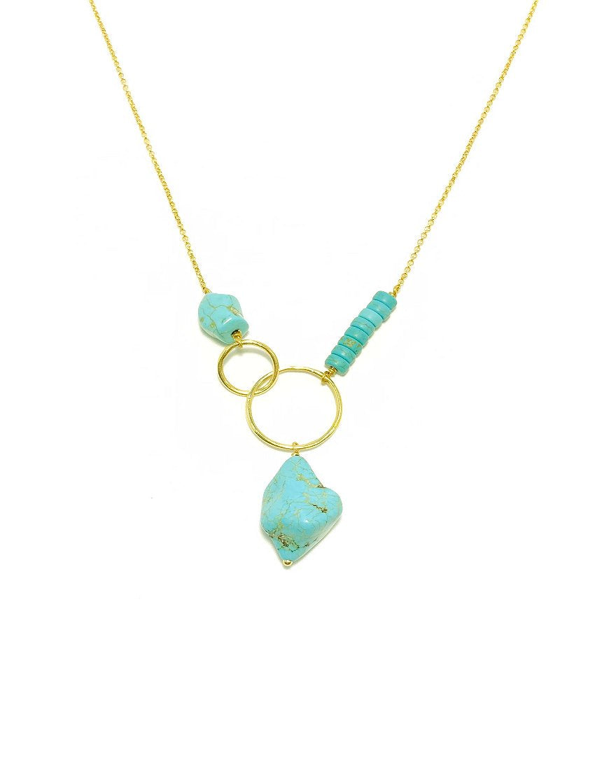 SILVER NECKLACE WITH TURQUOISE (33464)