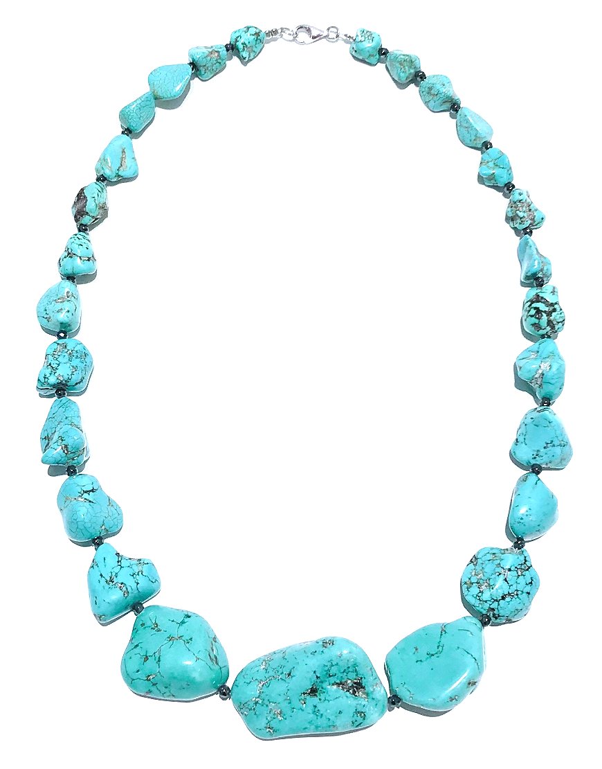 SILVER NECKLACE WITH TURQUOISE (33475)