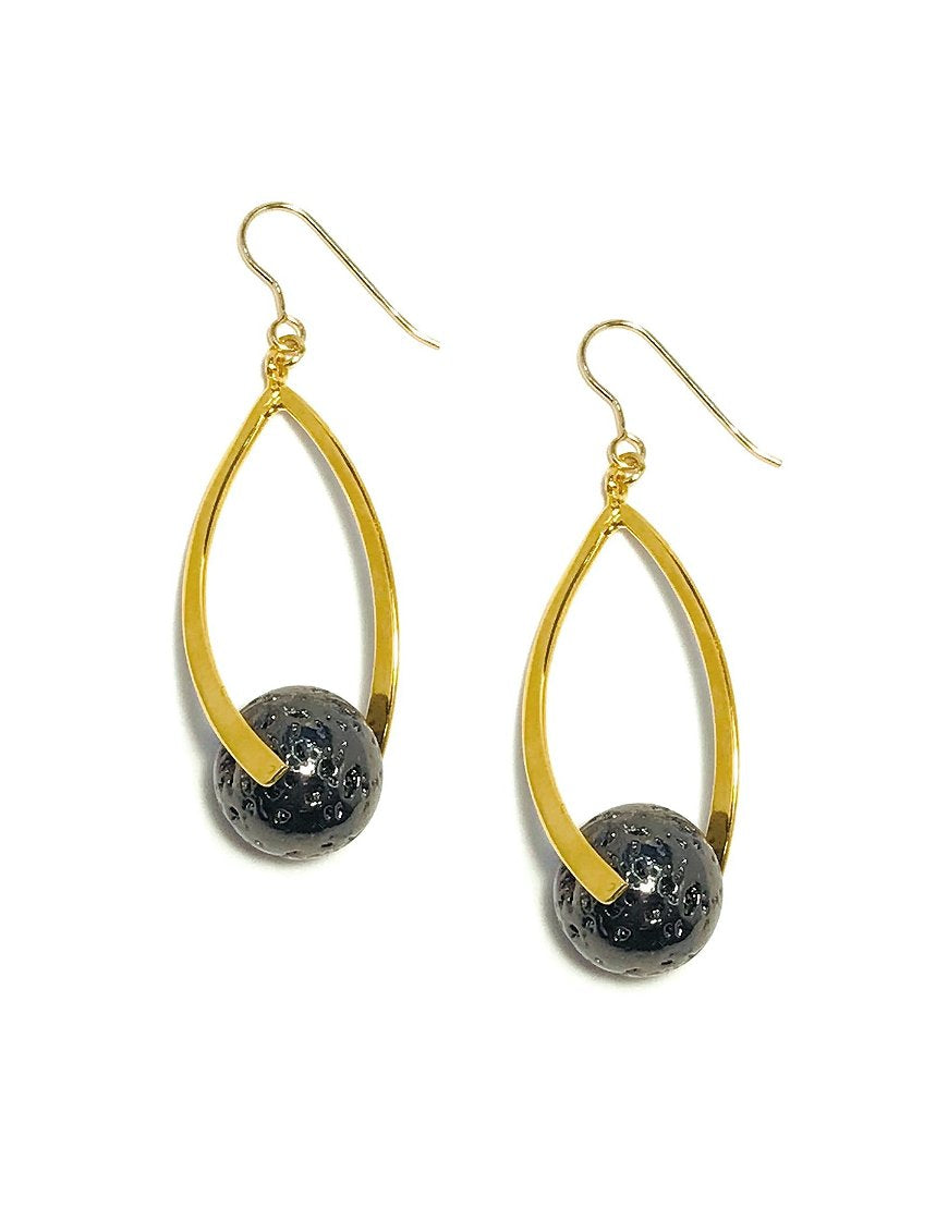 SILVER EARRINGS WITH LAVA (33478)