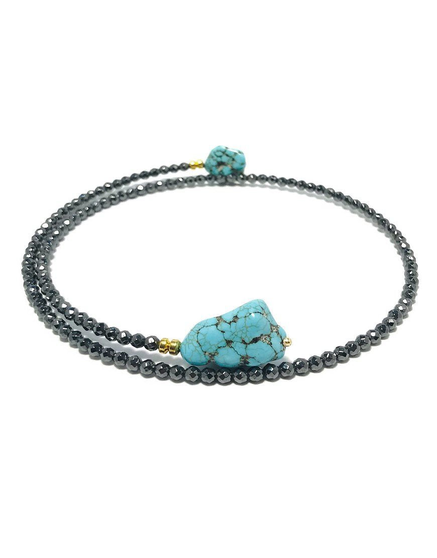 SILVER NECKLACE WITH TURQUOISE (33520)