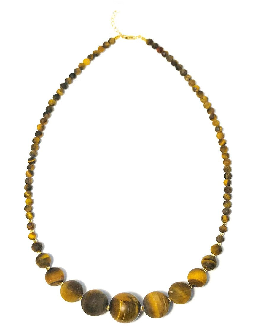 SILVER NECKLACE WITH TIGER'S EYE (33709)