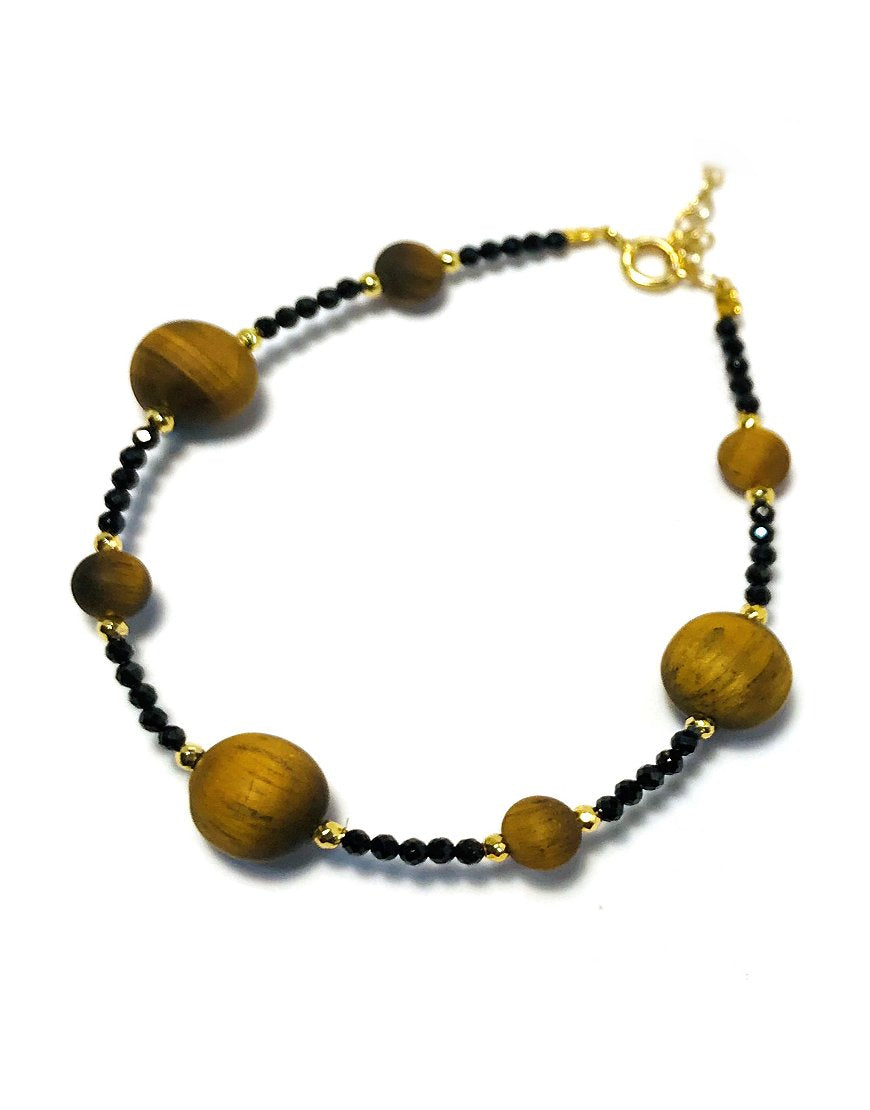 SILVER BRACELET WITH TIGER'S EYE (33713)