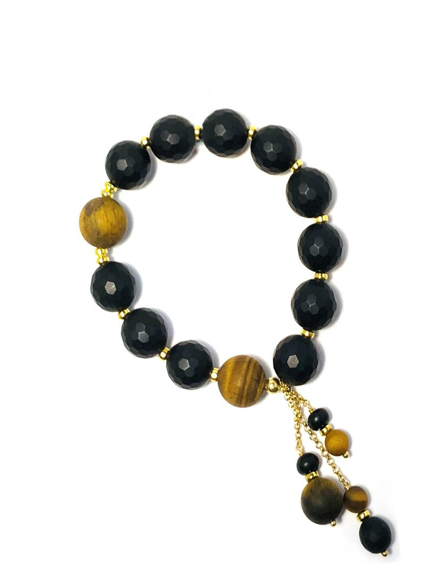 SILVER BRACELET WITH TIGER'S EYE (33719)