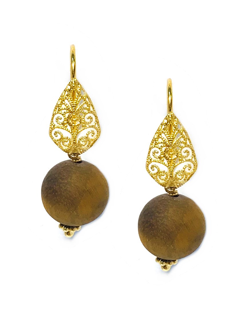 TIGER'S EYE EARRINGS (33727)