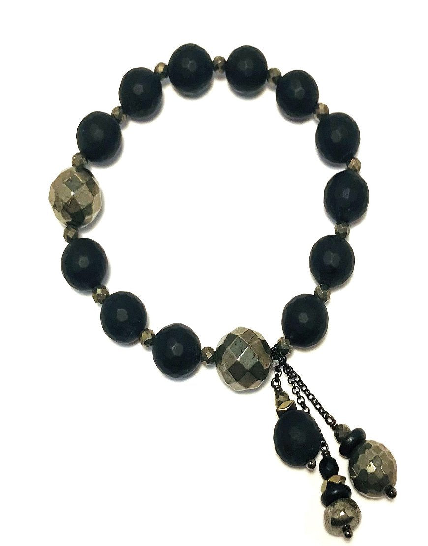 SILVER BRACELET WITH PYRITE (33785)