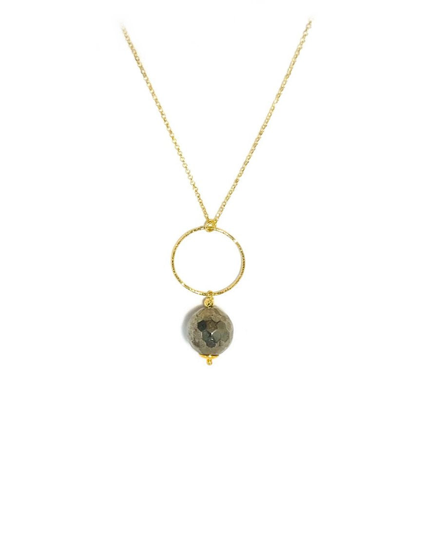 SILVER NECKLACE WITH PYRITE (33790)