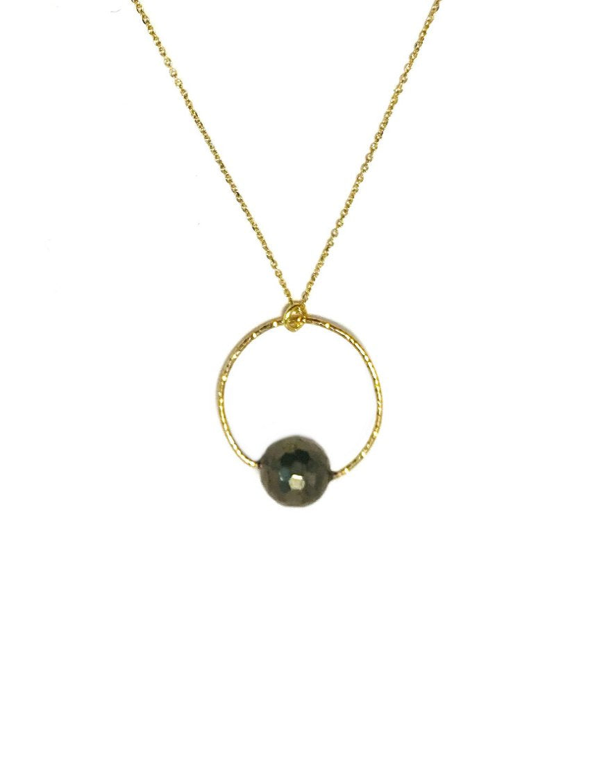 SILVER NECKLACE WITH PYRITE (33791)