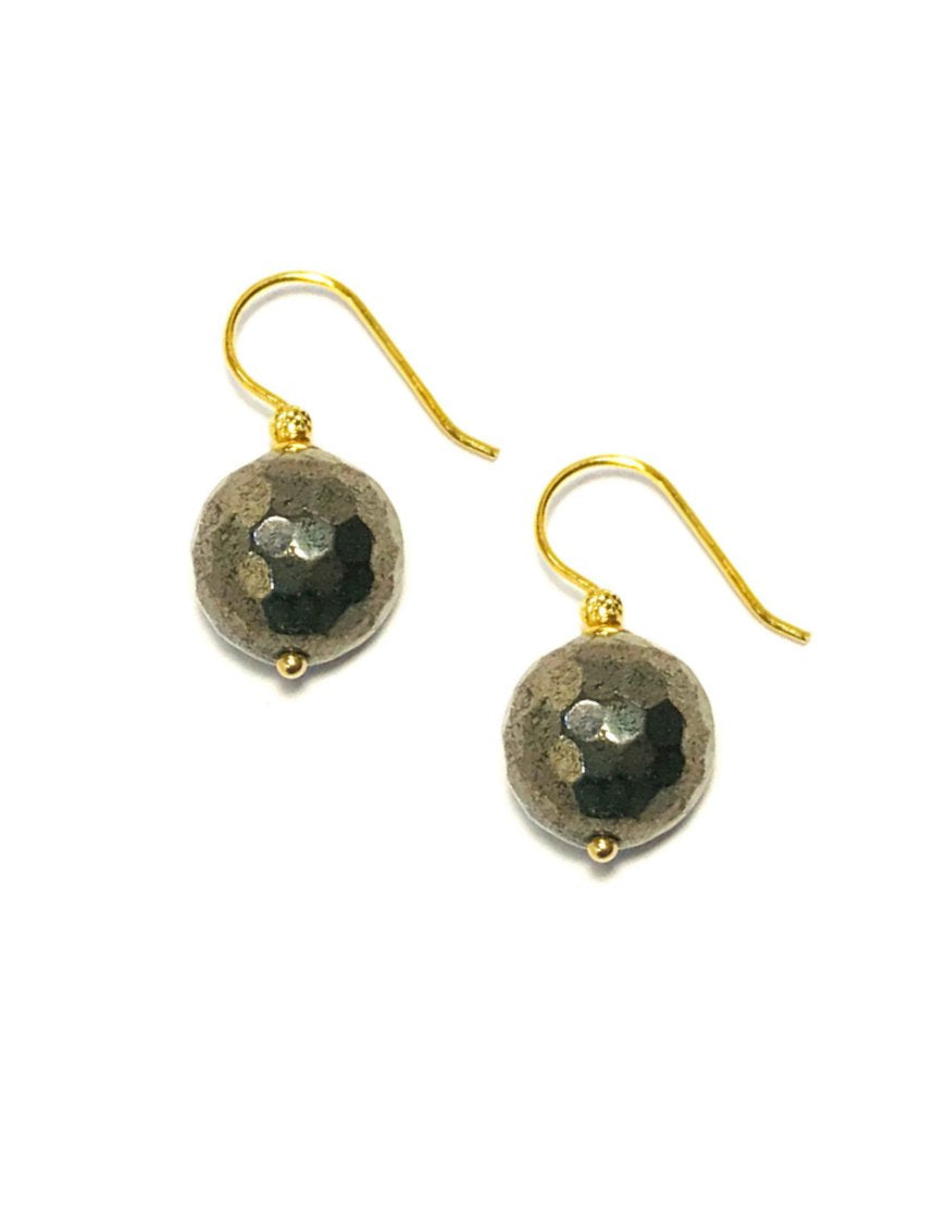 SILVER EARRINGS WITH PYRITE (33803)