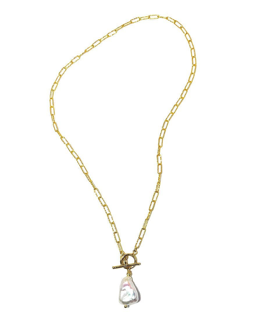 SILVER NECKLACE WITH PEARL (33908)