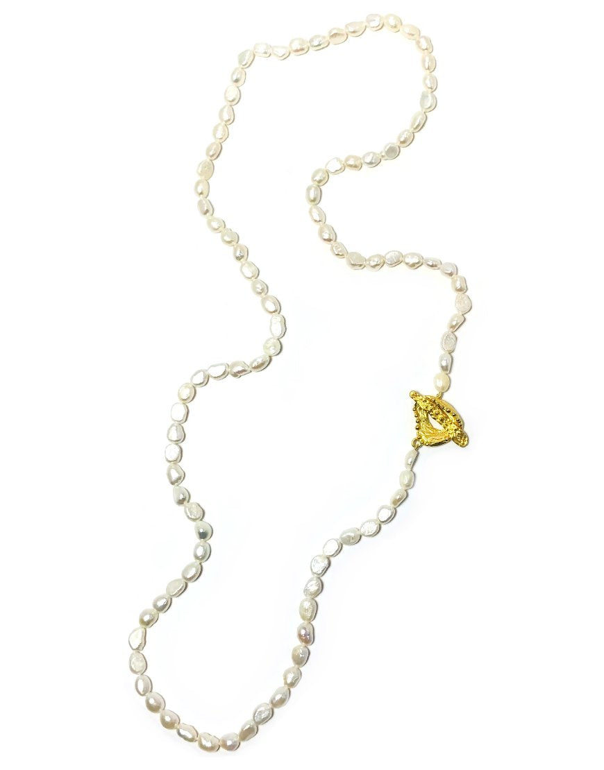 SILVER NECKLACE WITH PEARLS (33934)