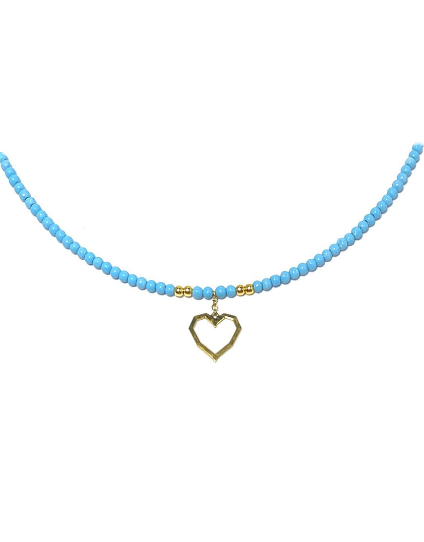 GOLD NECKLACE WITH TURQUOISE (33954)